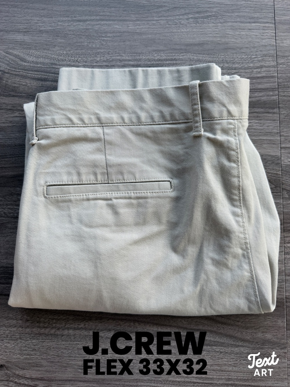 J.Crew Factory Flex Straight Fit CHino Pants Mens Beige Khaki Stretch 33x32
